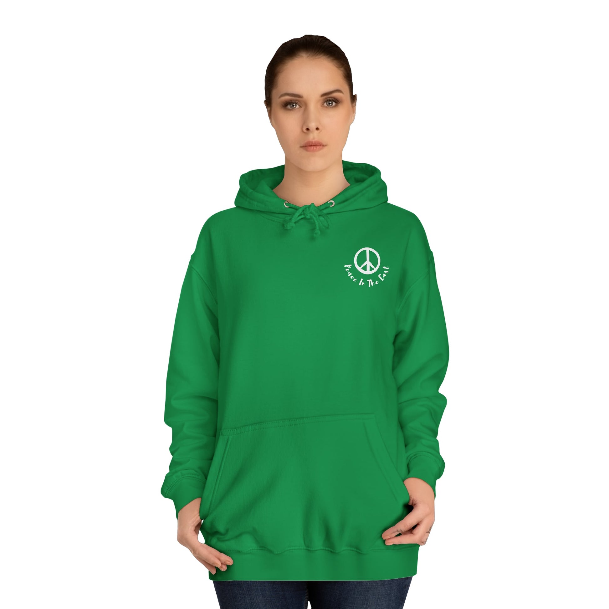 Peace In The East Unisex College Hoodie Kelly Green