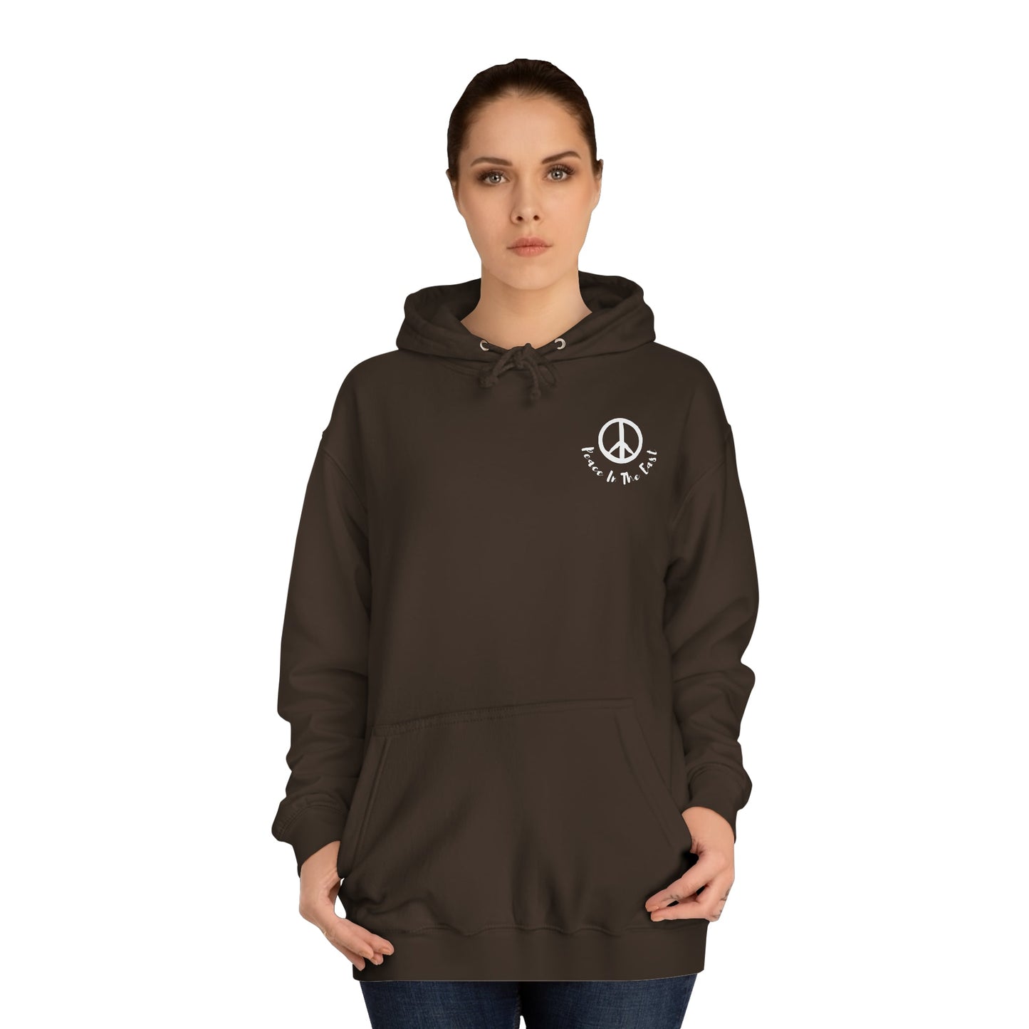 Peace In The East Unisex College Hoodie Hot Chocolate