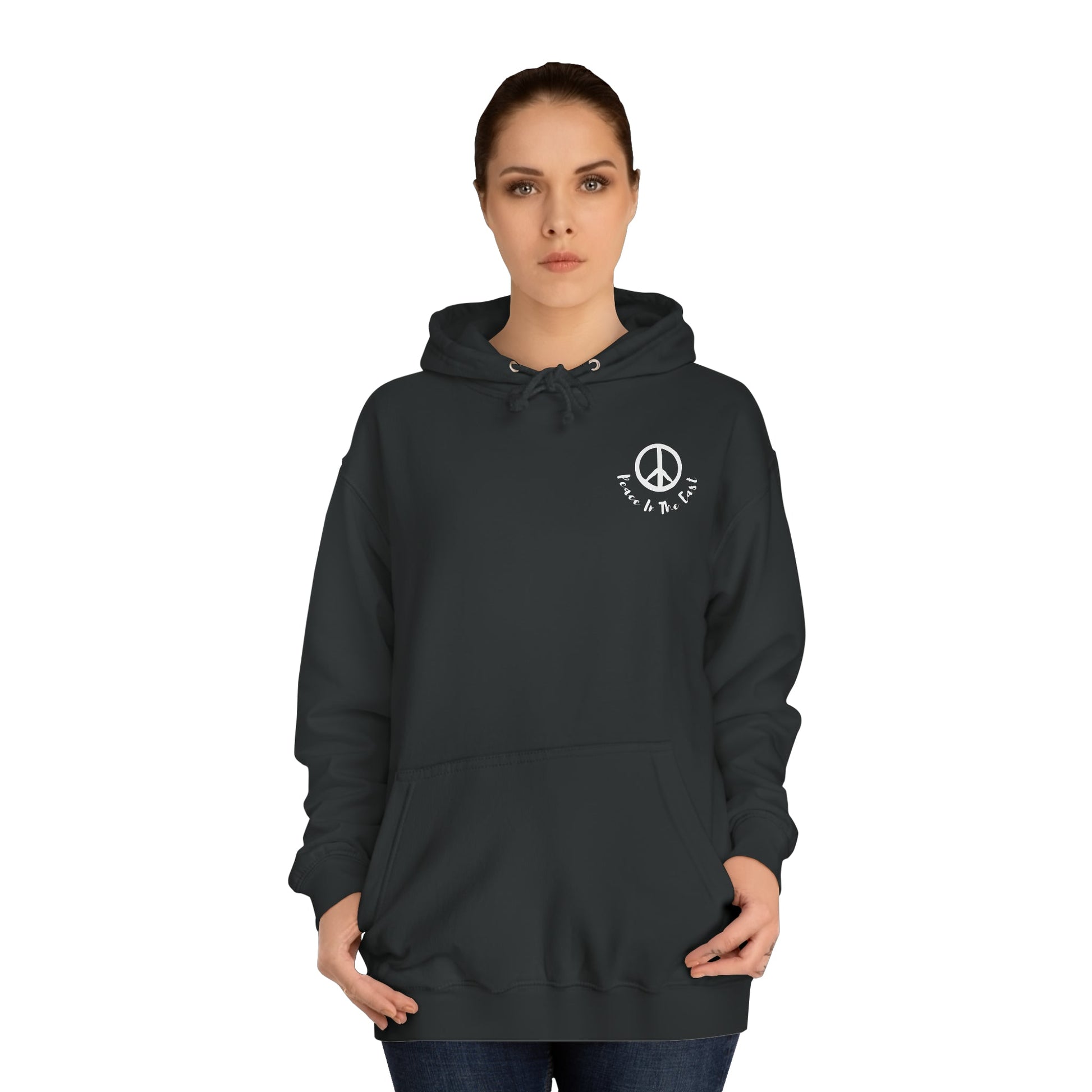 Peace In The East Unisex College Hoodie Jet Black