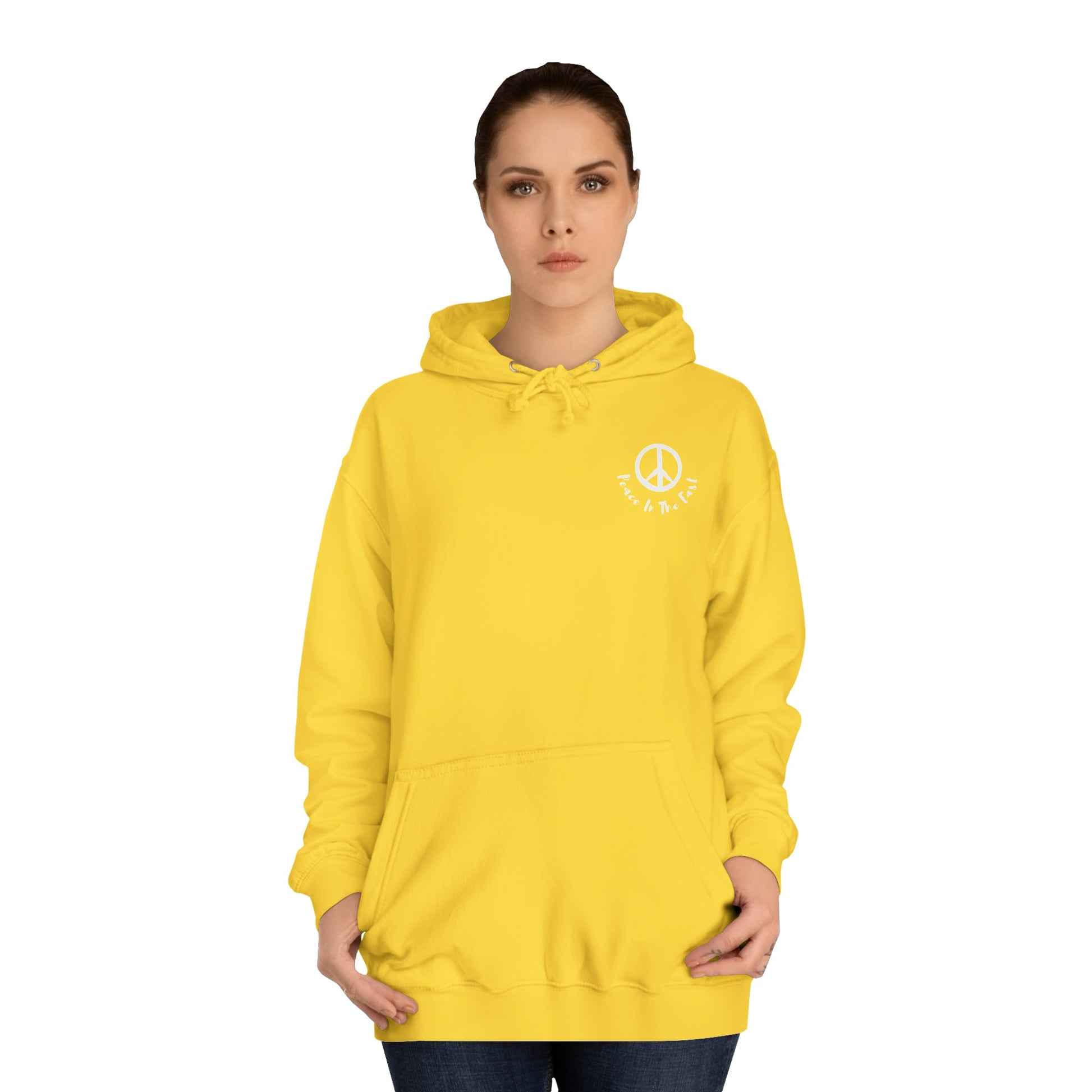 Peace In The East Unisex College Hoodie Sun Yellow
