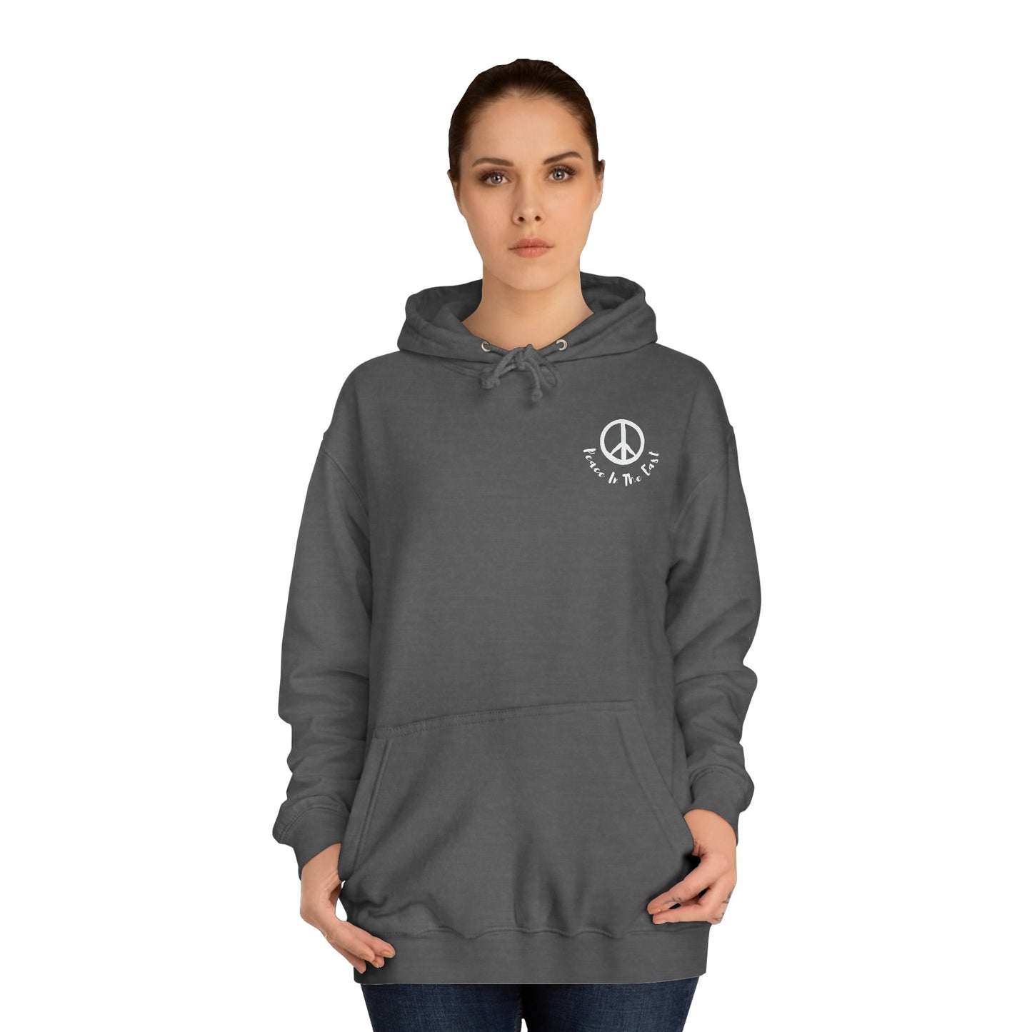 Peace In The East Unisex College Hoodie Charcoal