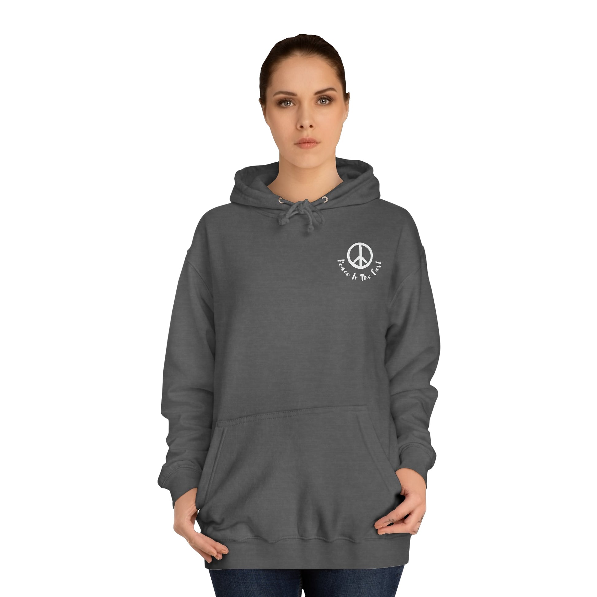 Peace In The East Unisex College Hoodie Charcoal