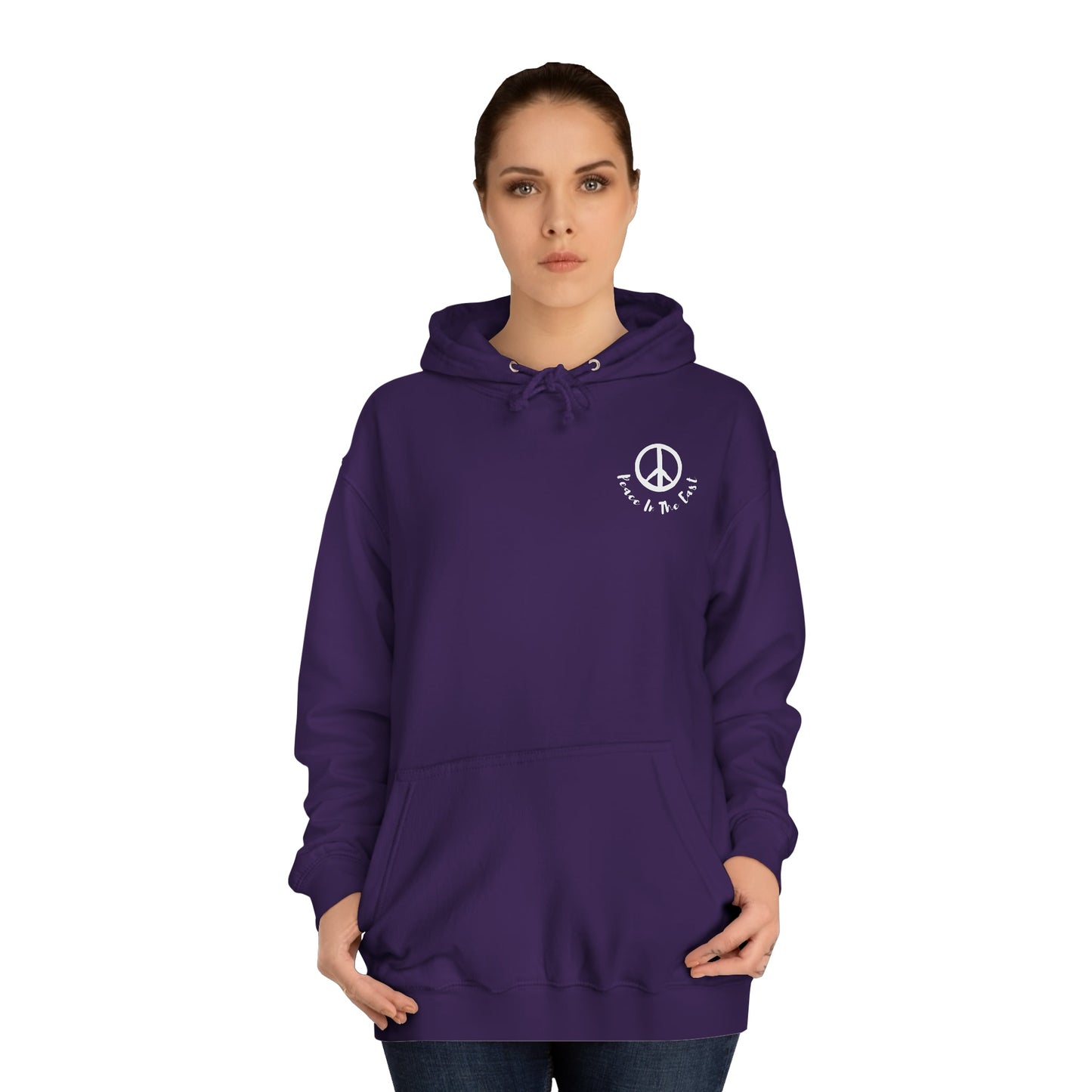 Peace In The East Unisex College Hoodie Purple